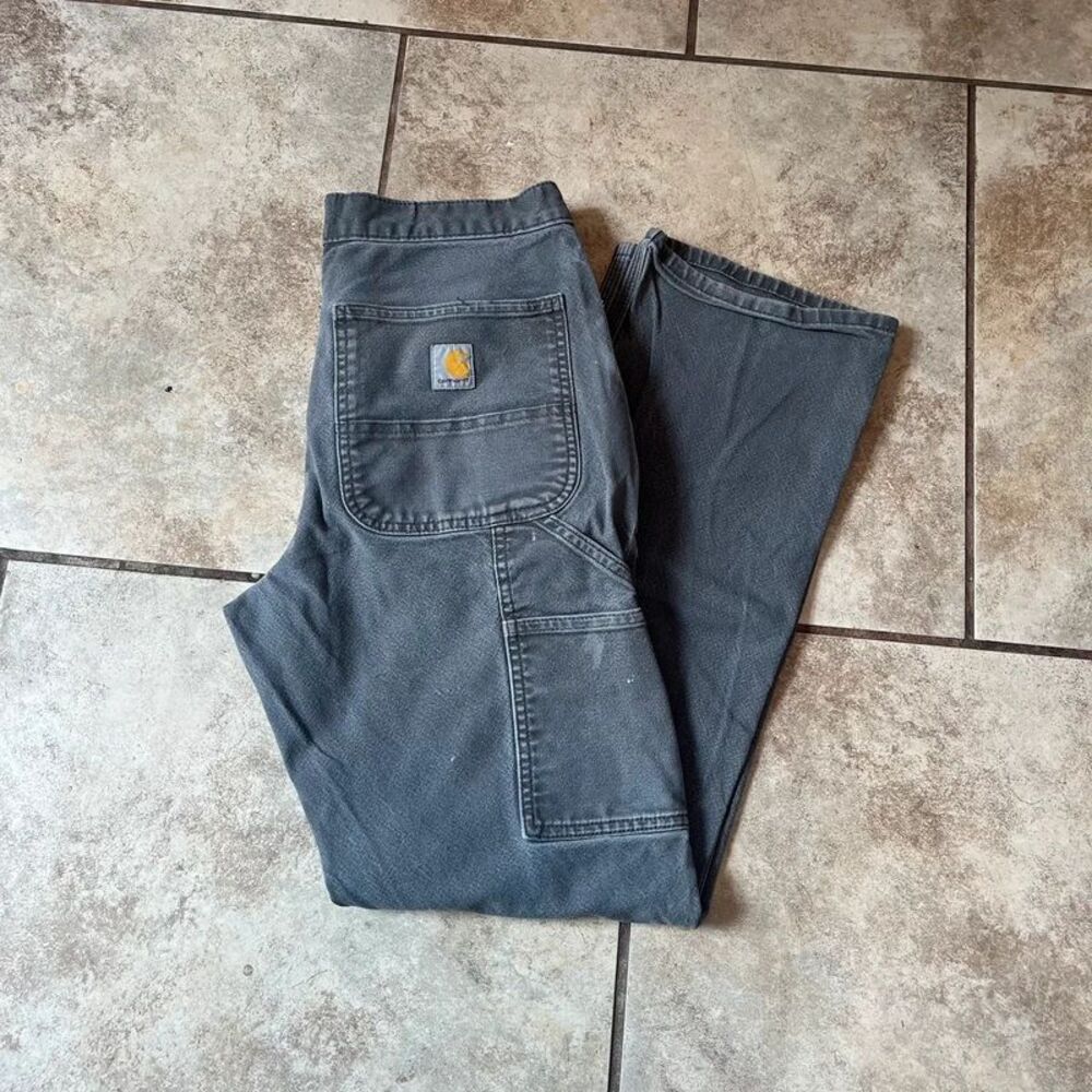 Carhartt Rugged distressed Flex Grey Carpenter Utility Pants 31x32